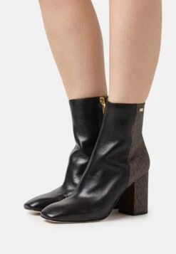 MICHAEL Michael Kors Perla Mid - Enkellaarsjes Met Hoge Hak - Black/Brown