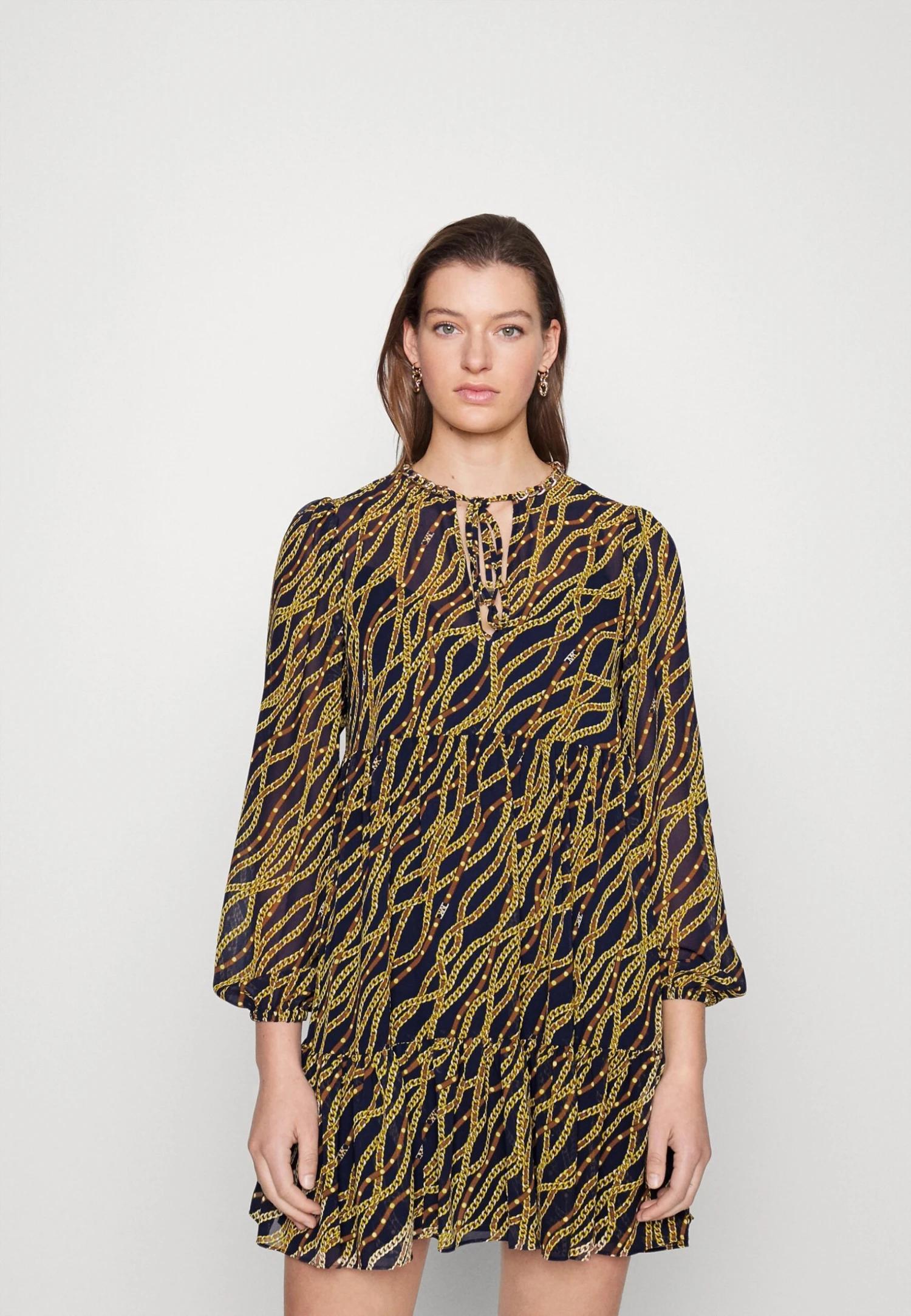 MICHAEL Michael Kors Bias Chain Tenty- Jurk - Midnightblue 3 MICHAEL Michael Kors Bias Chain Tenty- Jurk - Midnightblue