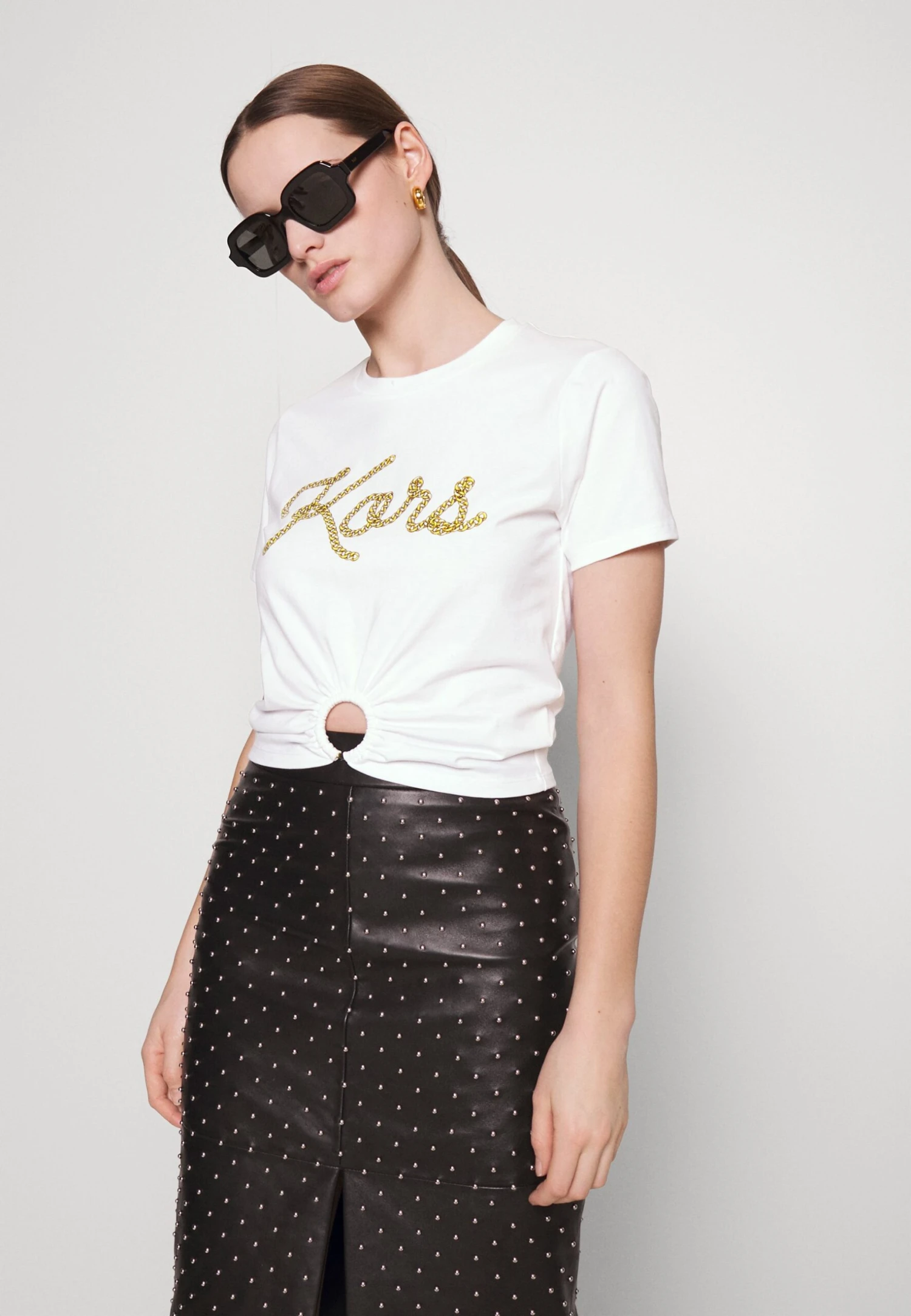 MICHAEL Michael Kors Ruched Baby- T-Shirt Print - White 6 MICHAEL Michael Kors Ruched Baby- T-Shirt Print - White - Afbeelding 4