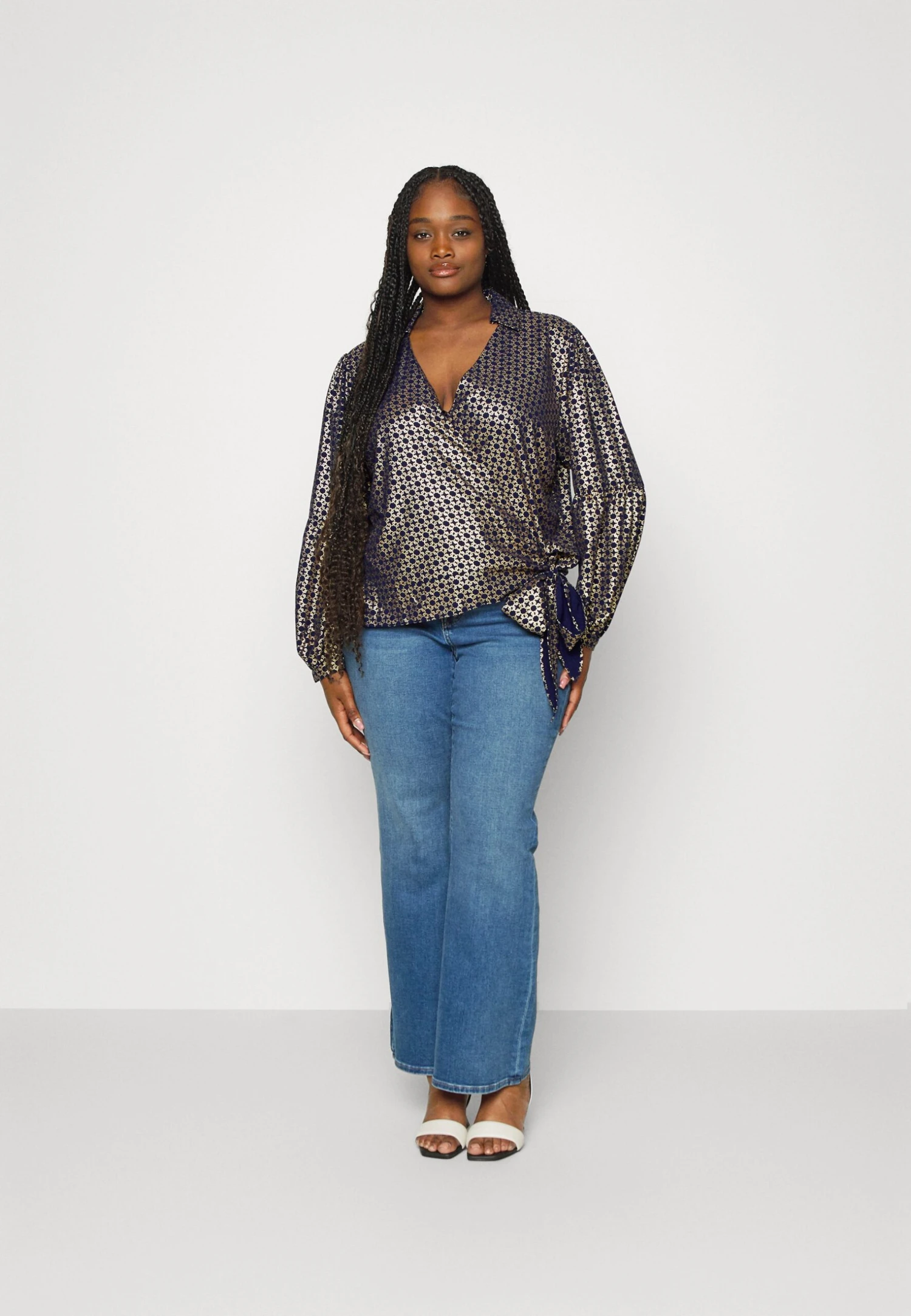 MICHAEL Michael Kors Chain Wrap- Blouse - Midnightblue 4 MICHAEL Michael Kors Chain Wrap- Blouse - Midnightblue - Afbeelding 2