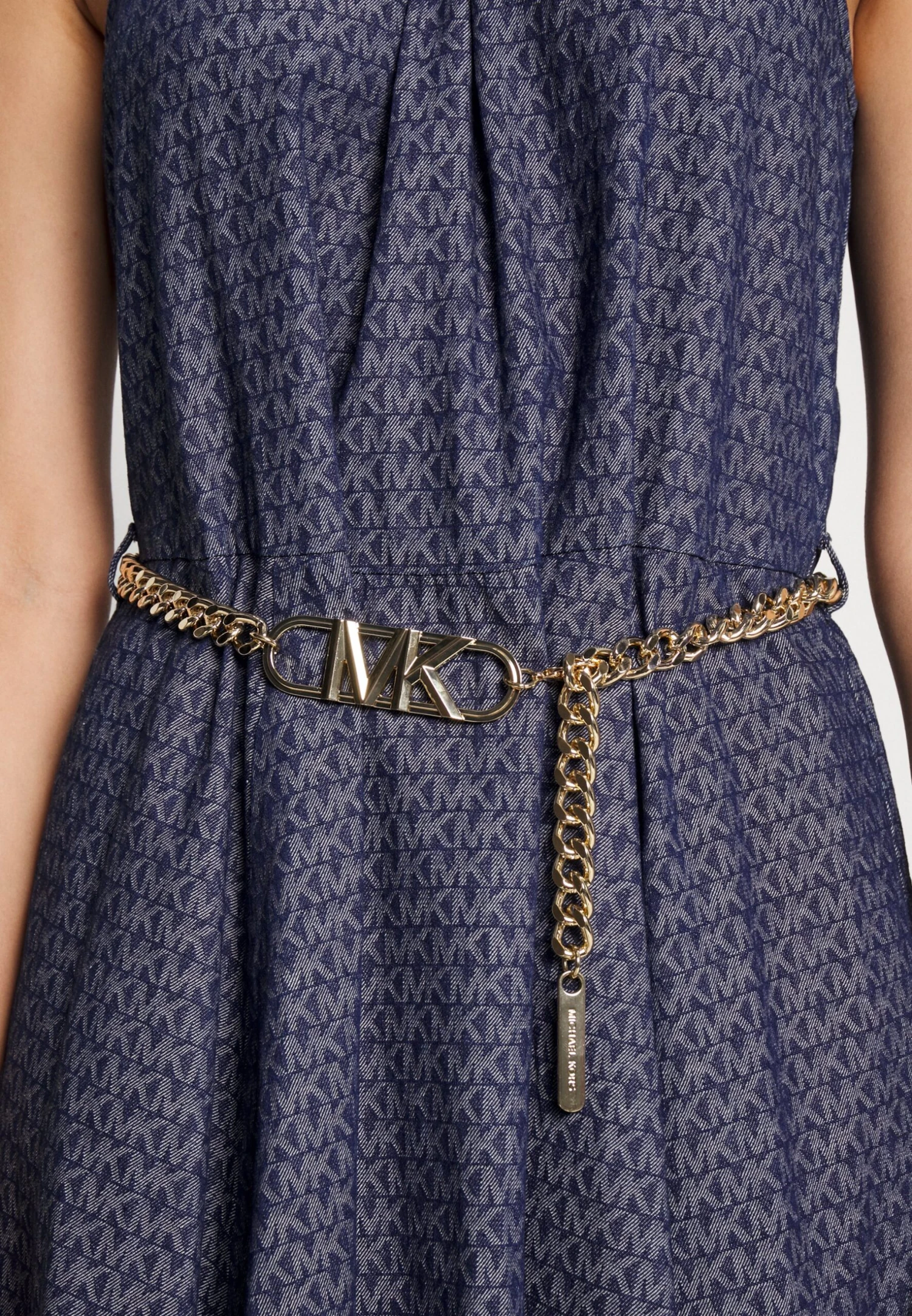 MICHAEL Michael Kors Chain Belt Halter- Cocktailjurk - Indigo Rinse 9 MICHAEL Michael Kors Chain Belt Halter- Cocktailjurk - Indigo Rinse - Afbeelding 7