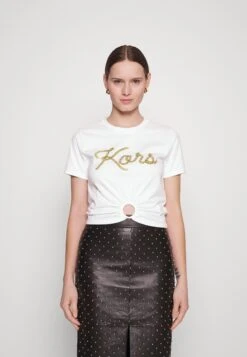 MICHAEL Michael Kors Ruched Baby- T-Shirt Print - White