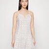 MICHAEL Michael Kors Eyelet Midi- Cocktailjurk - White -Farfetch Winkel 40ac4fcee4cd40f2a39ea146bc72b44a