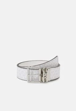 MICHAEL Michael Kors Logo Reversible Belt - Riem - White/Silver