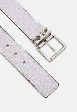 MICHAEL Michael Kors Logo Reversible Belt - Riem - White/Silver -Farfetch Winkel 649806aaf2624fadbfee70a929ae6d6e