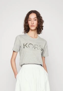 MICHAEL Michael Kors Emboss Classic Tee - T-Shirt Print - Light Grey