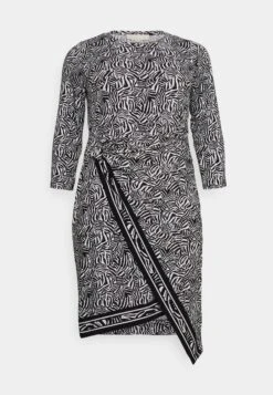 MICHAEL Michael Kors Border Midi - Jerseyjurk - Black/White -Farfetch Winkel 71cd5f8aea894e0f9b66ac51b04862f8
