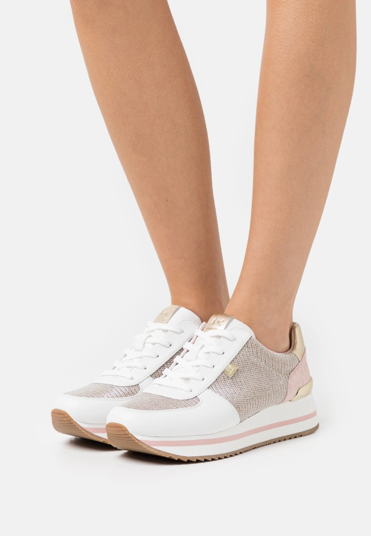MICHAEL Michael Kors Monique Trainer - Sneakers Laag - White/Gold 3 MICHAEL Michael Kors Monique Trainer - Sneakers Laag - White/Gold