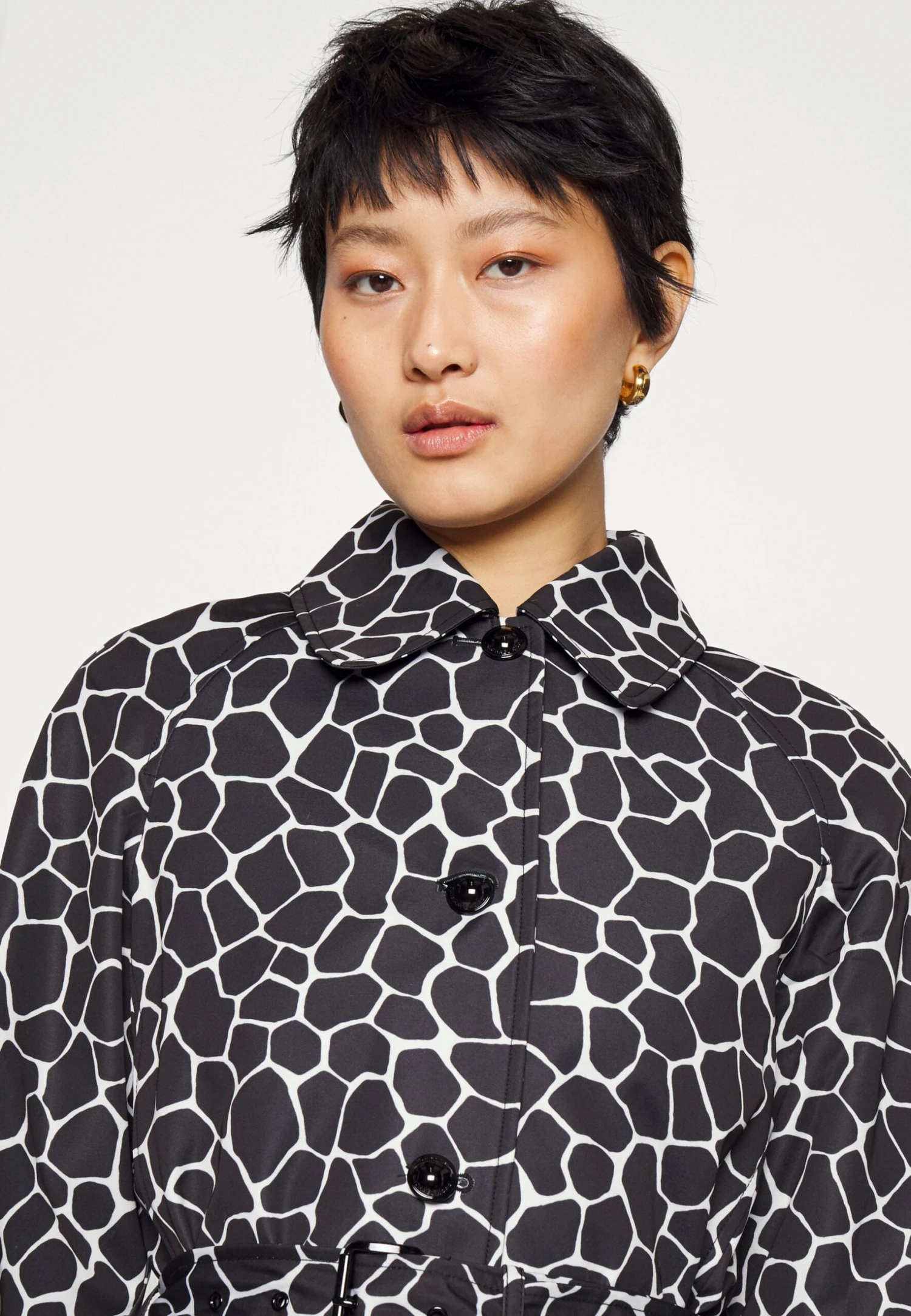 MICHAEL Michael Kors Giraffe Belted Trench - Trenchcoat - Black/White 6 MICHAEL Michael Kors Giraffe Belted Trench - Trenchcoat - Black/White - Afbeelding 4