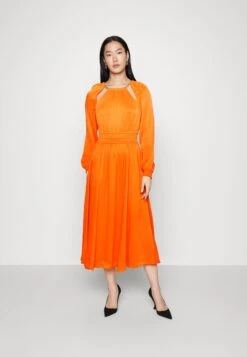 MICHAEL Michael Kors Chain Cut Out Dress - Cocktailjurk - Optic Orange