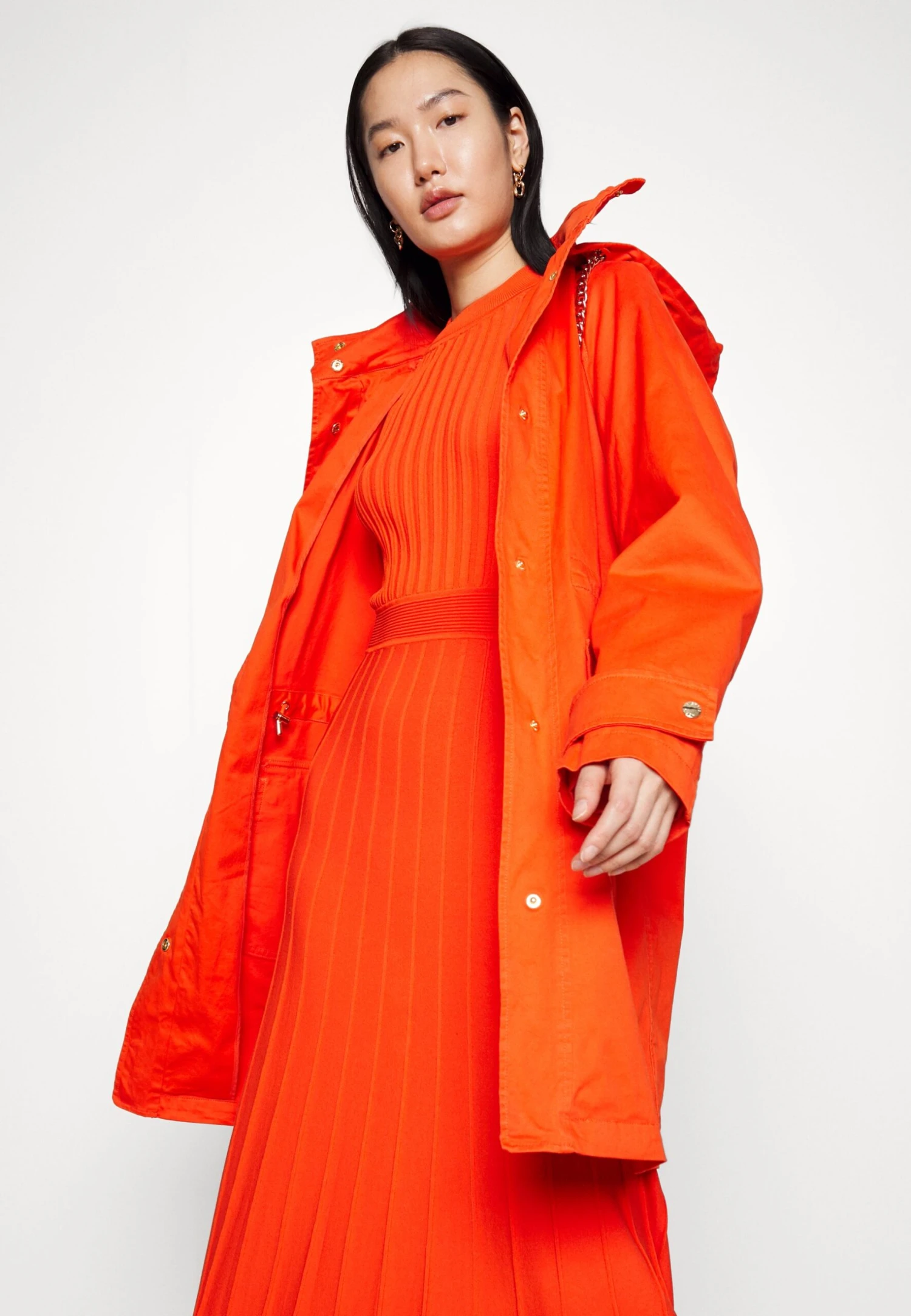 MICHAEL Michael Kors Chain Drawstring Anorak - Parka - Optic Orange 7 MICHAEL Michael Kors Chain Drawstring Anorak - Parka - Optic Orange - Afbeelding 5