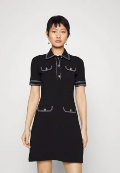 MICHAEL Michael Kors Eco Pop Button - Gebreide Jurk - Black