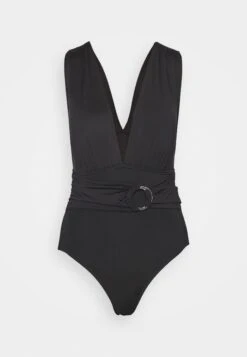 MICHAEL Michael Kors Iconic Solids Belted Surplice Plunge Onepiece - Badpak - Black -Farfetch Winkel aebf1e06b7874a0795bb9f2f76c807dc