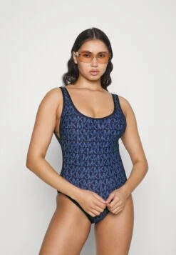 MICHAEL Michael Kors Signature Logo Scoop Neck Onepiece - Badpak - New Navy -Farfetch Winkel bb32cde683b24c74ba76e5dcf3674abe