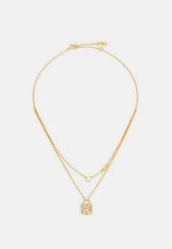 Michael Kors Double Layered Pavé Lock Necklace - Ketting - Gold-Coloured