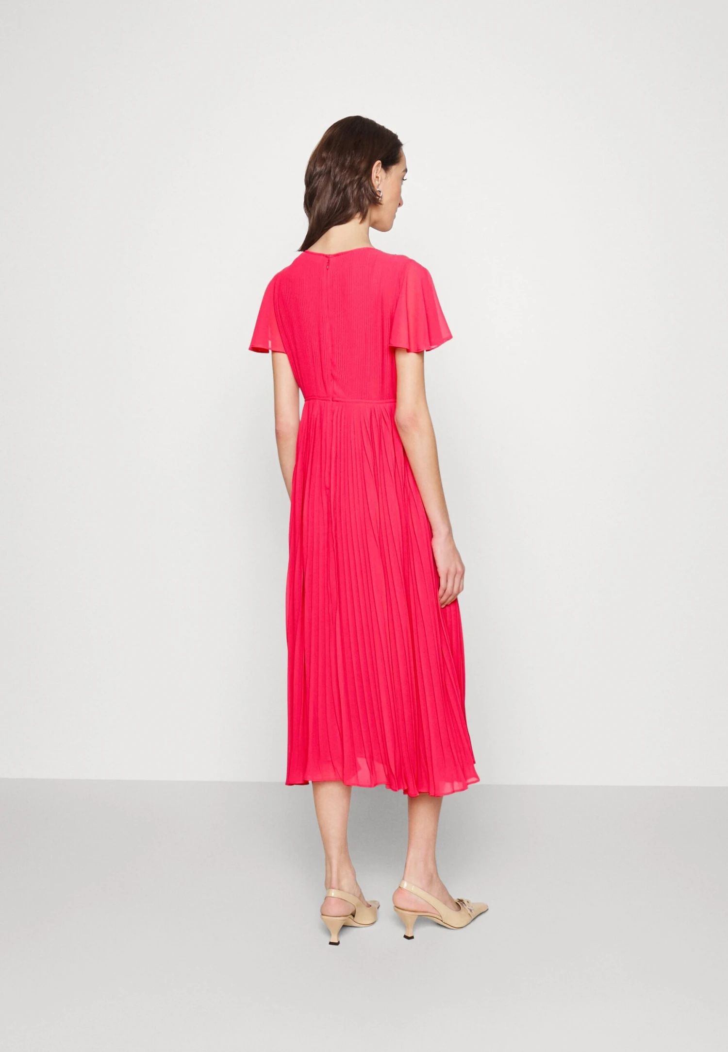 MICHAEL Michael Kors Pleated Midi- Jurk - Geranium 5 MICHAEL Michael Kors Pleated Midi- Jurk - Geranium - Afbeelding 3