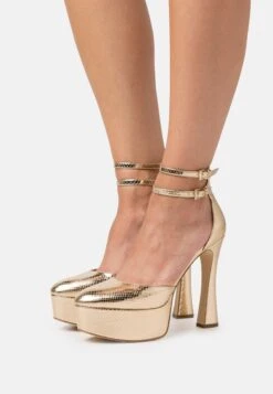 MICHAEL Michael Kors Martina Ankle Strap - Plateaupumps - Pale Gold