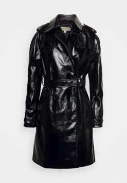 MICHAEL Michael Kors Faux Ptnt Trench - Trenchcoat - Black -Farfetch Winkel cd7a1deb864e492aad48fcdba7785259