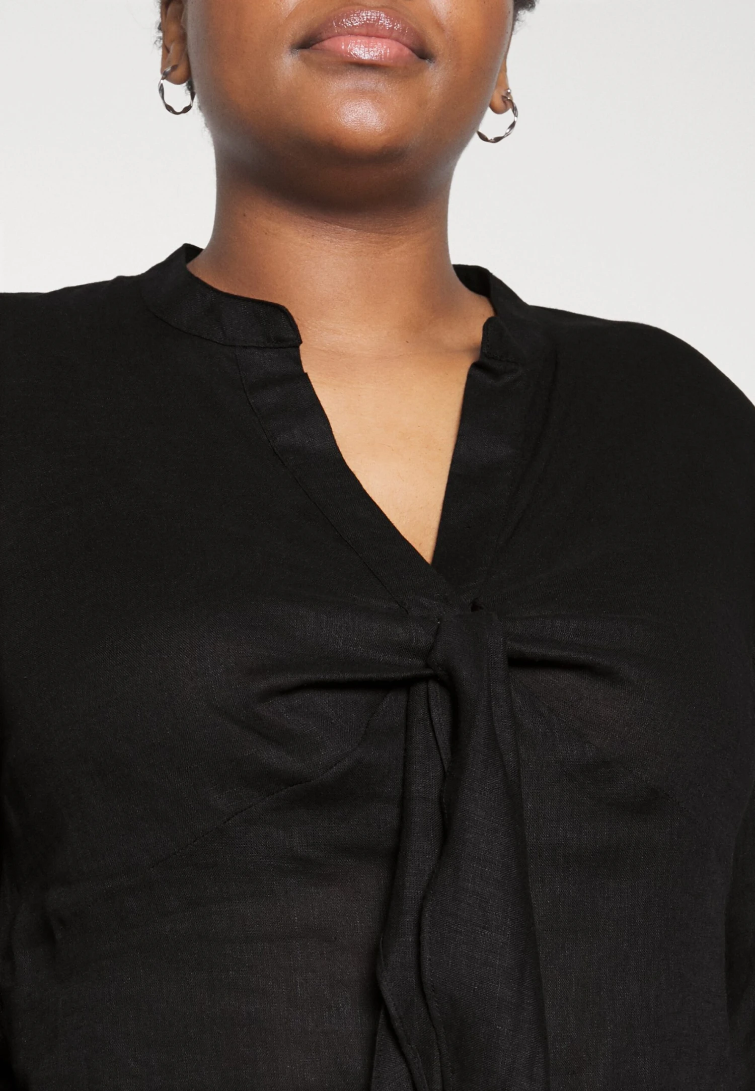 MICHAEL Michael Kors Solid Tie Blouse - Blouse - Black 7 MICHAEL Michael Kors Solid Tie Blouse - Blouse - Black - Afbeelding 5