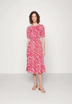MICHAEL Michael Kors Large Zebra Midi Drs - Jurk - Geranium