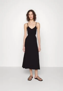 MICHAEL Michael Kors Bustier Cutout Midi Dress - Gebreide Jurk - Black