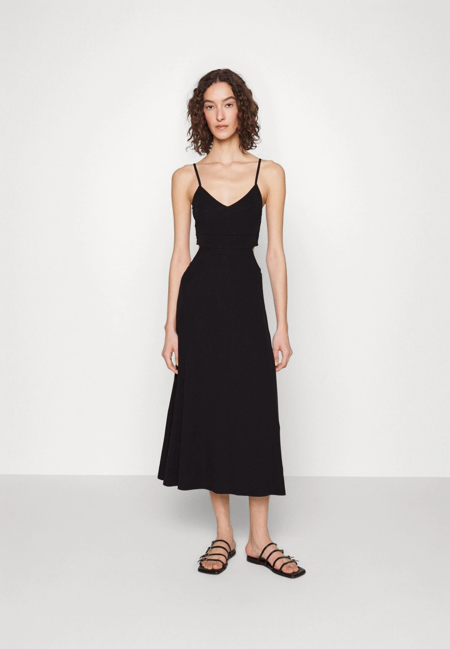 MICHAEL Michael Kors Bustier Cutout Midi Dress - Gebreide Jurk - Black 3 MICHAEL Michael Kors Bustier Cutout Midi Dress - Gebreide Jurk - Black