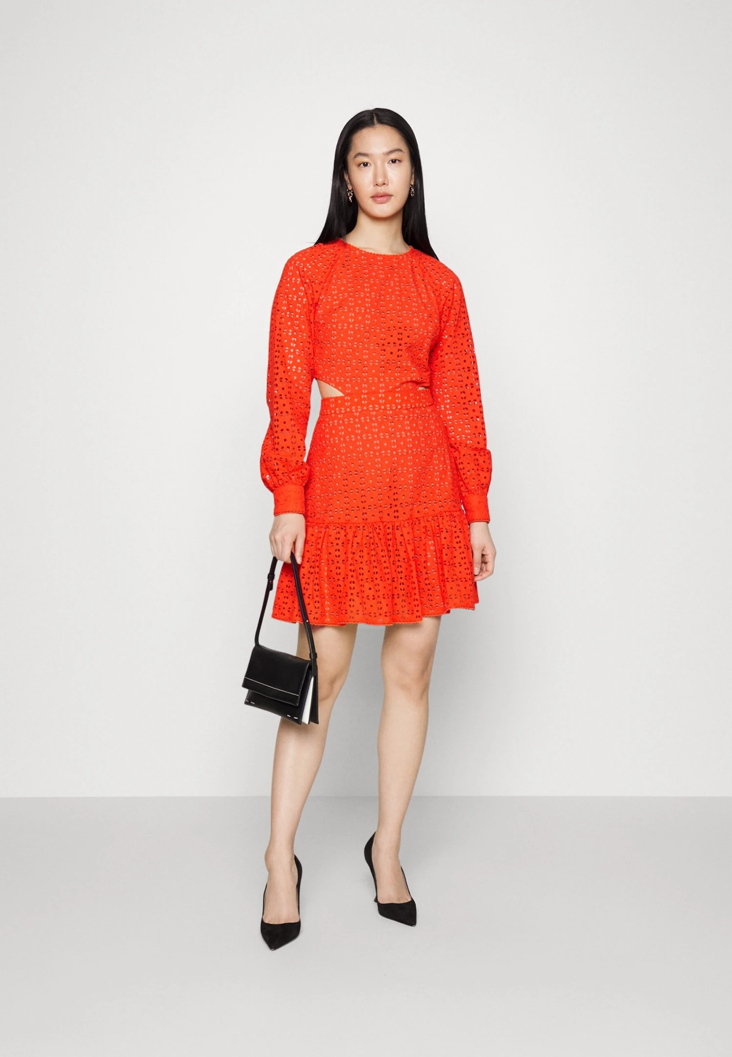 MICHAEL Michael Kors Eyelet Cut Out Mini- Cocktailjurk - Optic Orange 4 MICHAEL Michael Kors Eyelet Cut Out Mini- Cocktailjurk - Optic Orange - Afbeelding 2