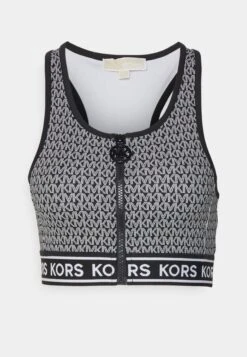 MICHAEL Michael Kors Logo Dot Zip Up- Top - Black/White -Farfetch Winkel f9eeb6650979409b848bb77cd6db2f36